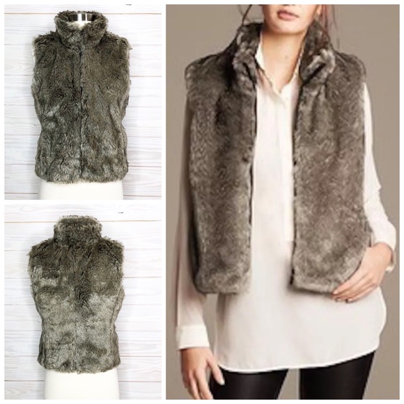 Banana Republic Vest Rich Luxe Fur Size XS Jacket - Picture 1 of 7